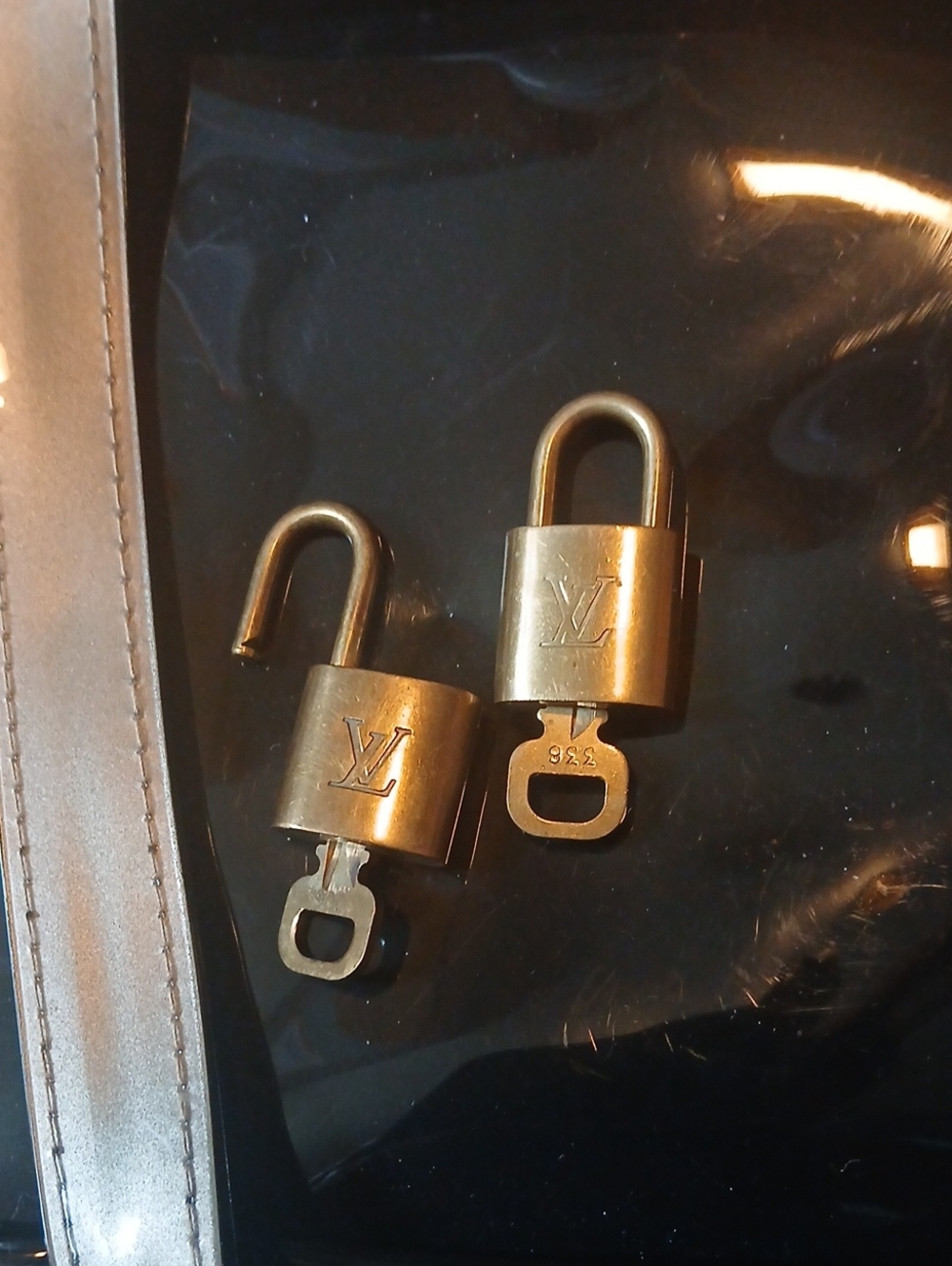 Louis Vuitton Brass Padlock Pair in Gold # 336 In Good Working Order, #306 Free